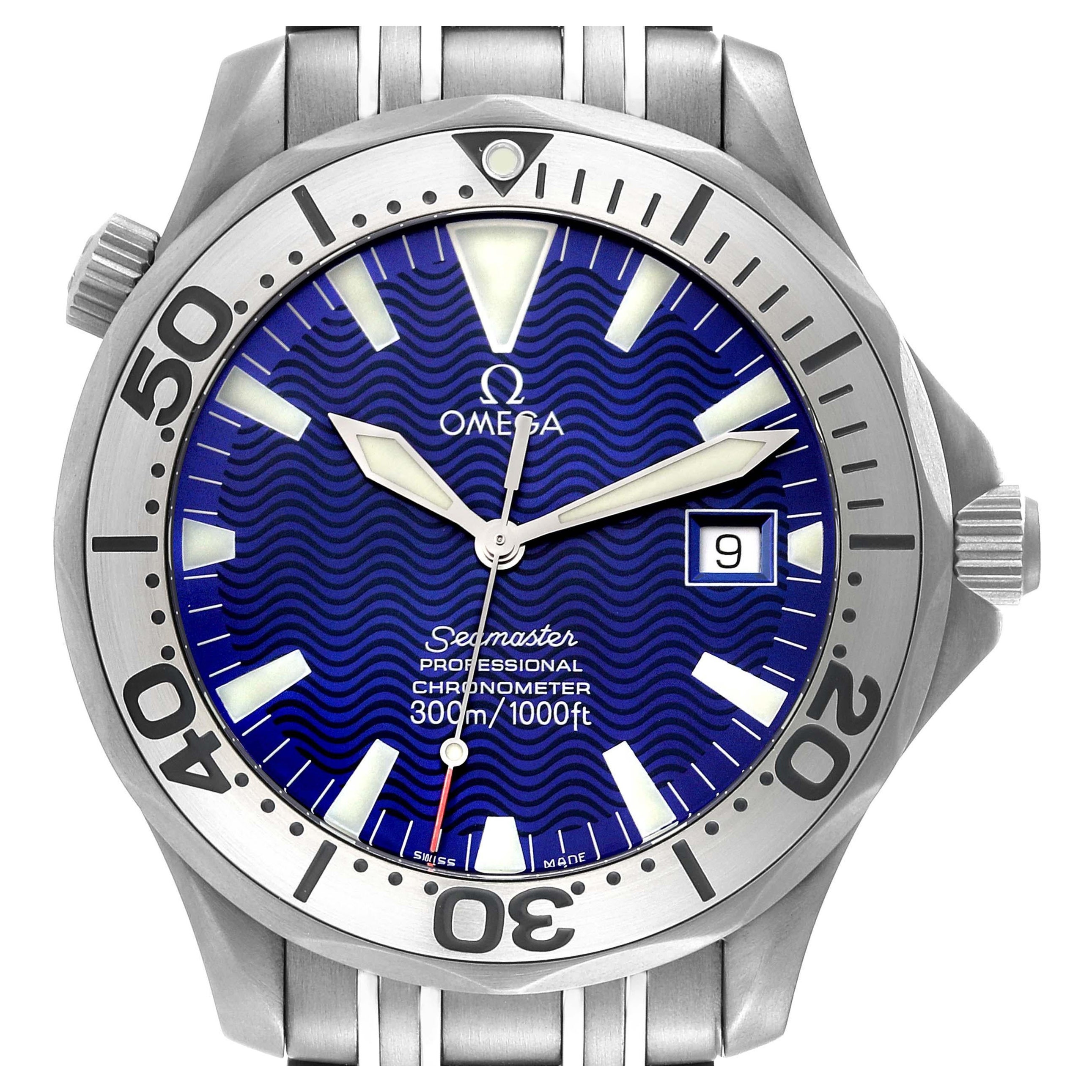 Omega Seamaster Herrenuhr 2232.80,00 aus Titan mit blauem Zifferblatt