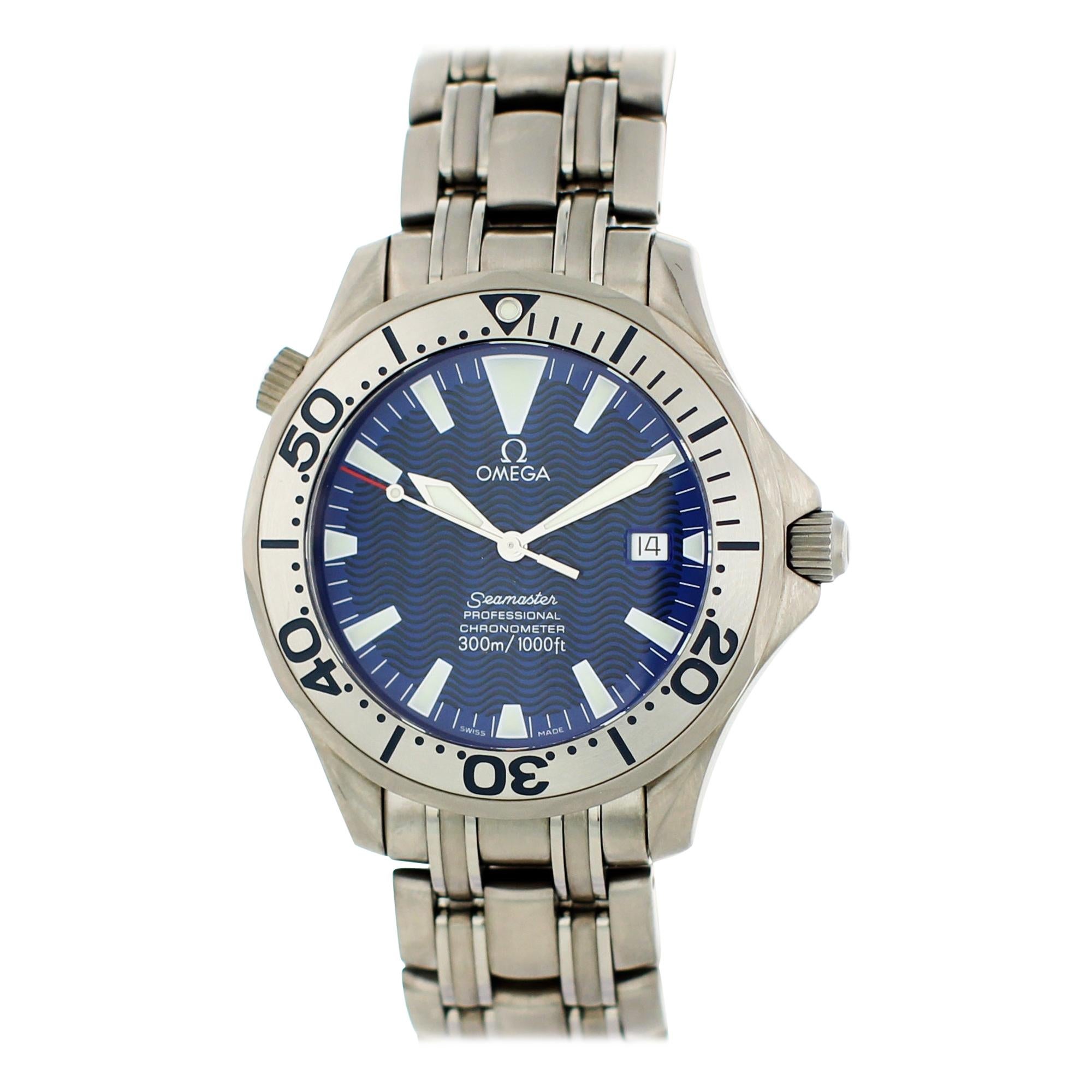 Omega Seamaster Titanium Electric Blue Dial  2231.80 Men
s Watch