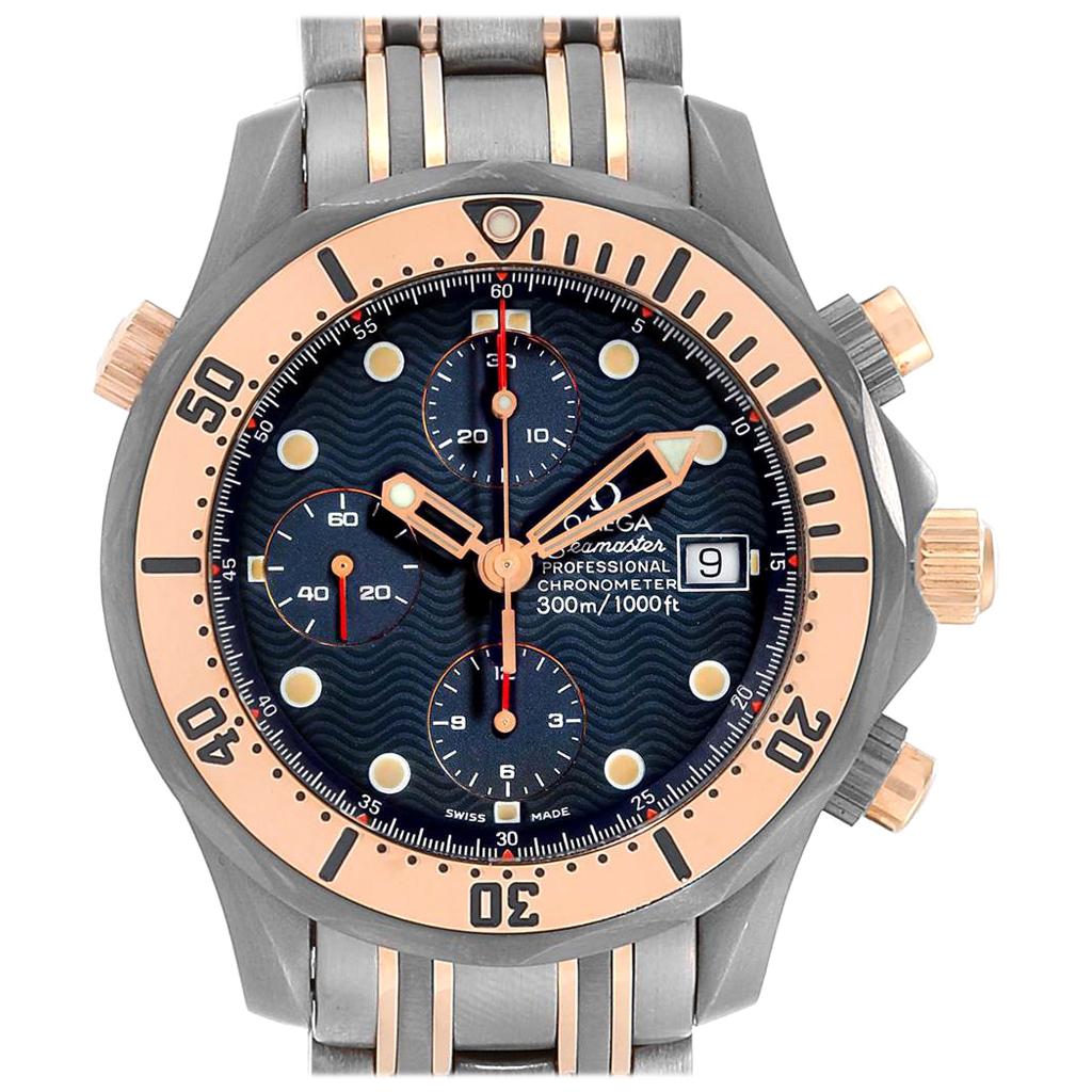 Omega Seamaster Titanium Rose Gold Men's Watch 2296.80.00 Box Card