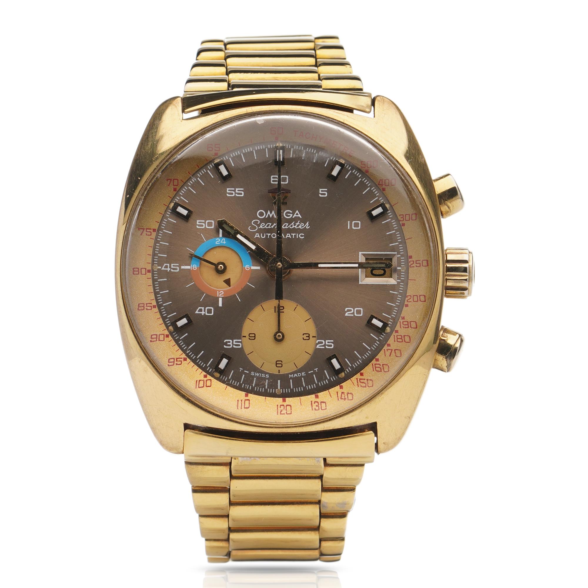 omega seamaster gold chronograph