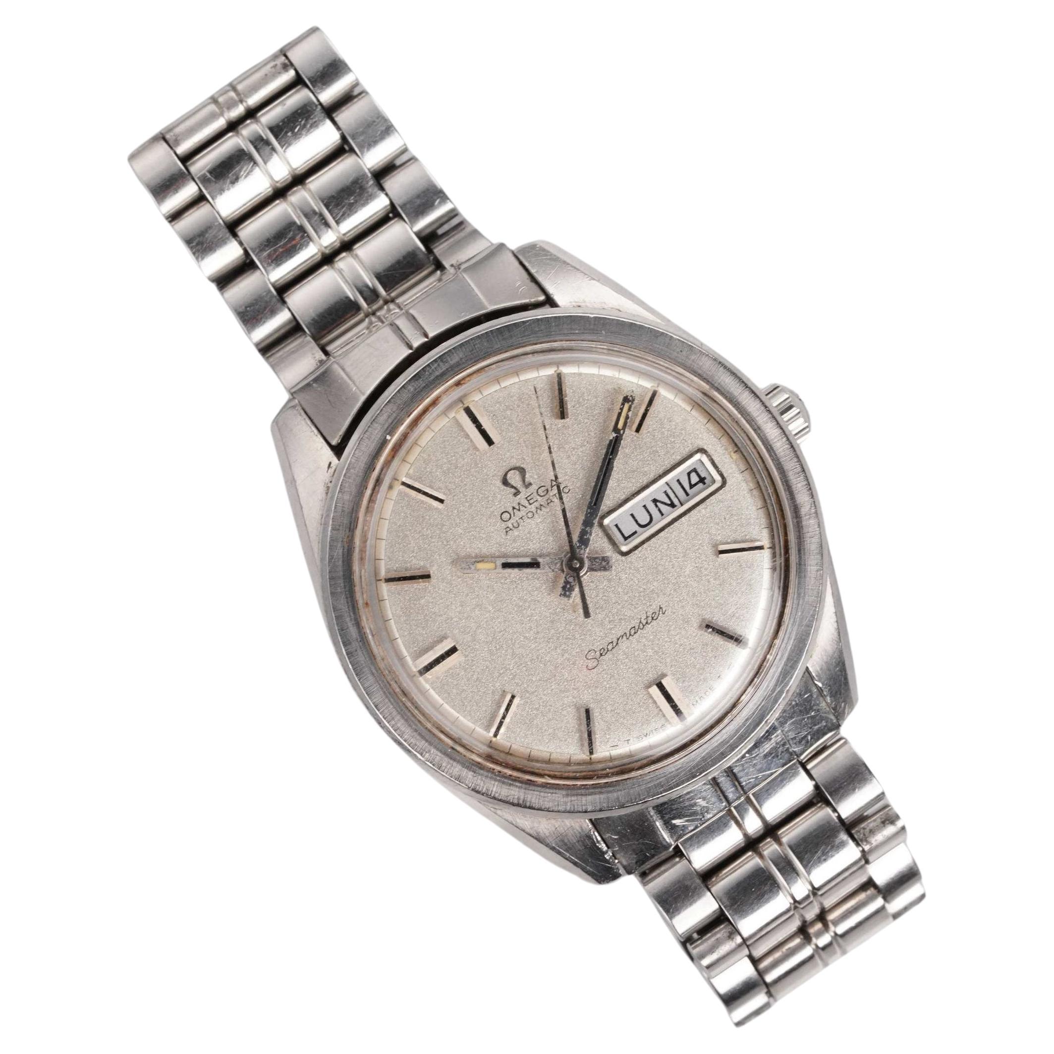 Omega Seamaster Uhr mit Stardust-Zifferblatt in Stahl, 1960-70er Jahre im Angebot
