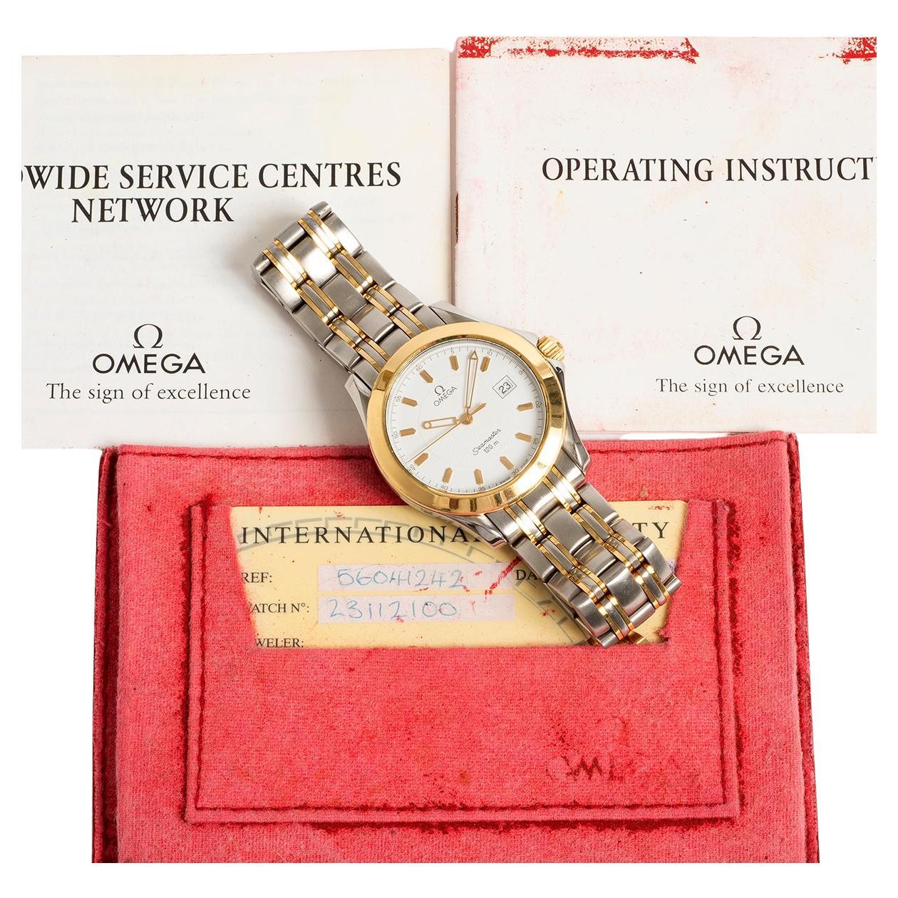 Omega Seamaster Wristwatch Ref 2311.21.00. White Dial, Quartz, Year Circa 1998.