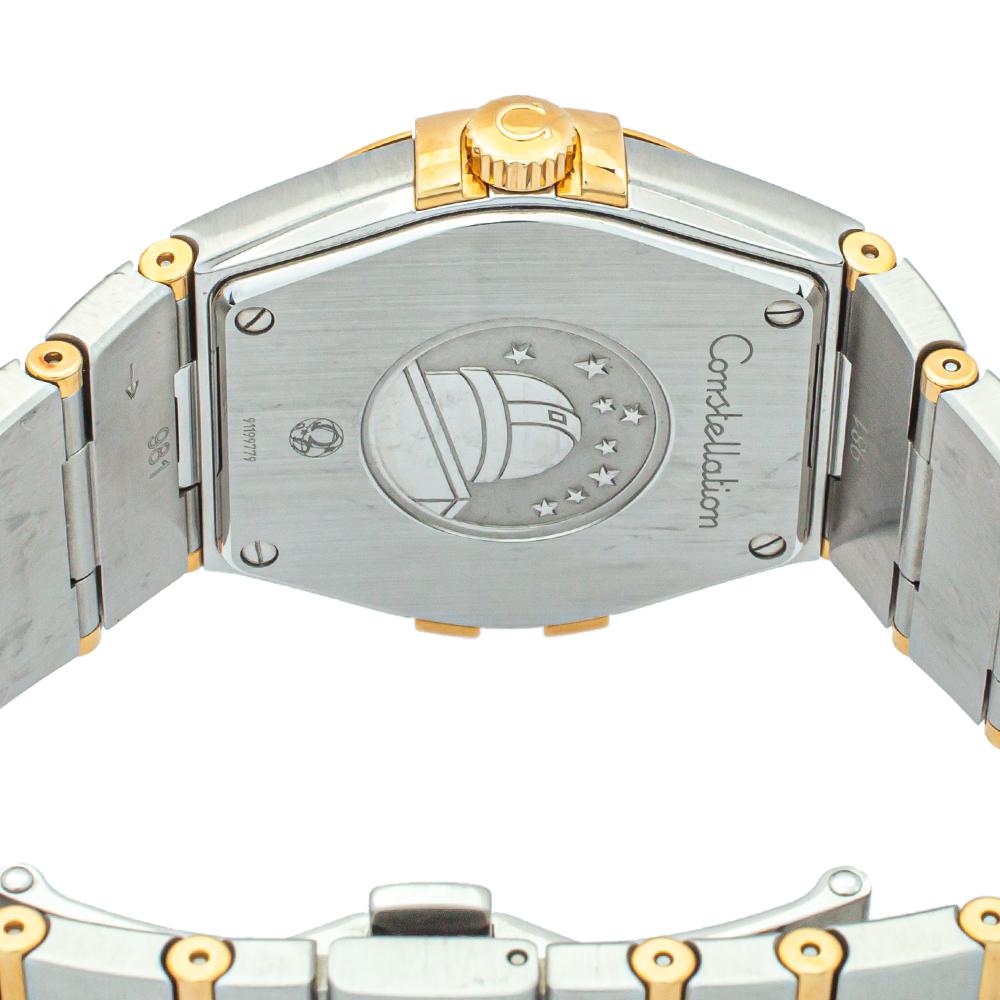 Omega Silver 18K Yellow Gold Constellation Men's Wristwatch 35mm In Good Condition In Dubai, Al Qouz 2