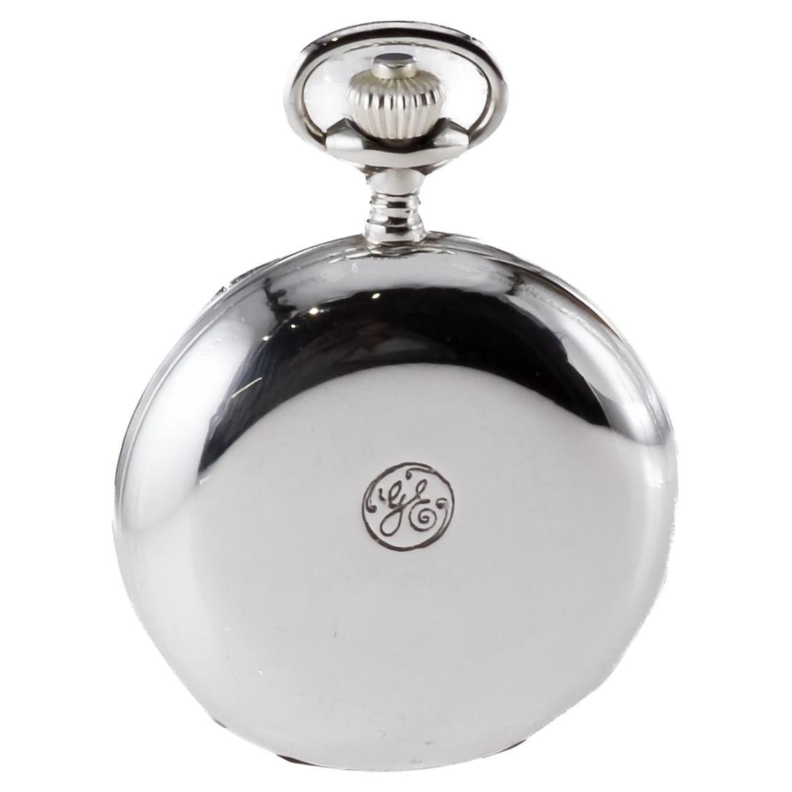 Omega Silver Pocket Chronograph for General Electric with Secret Signature 1912 For Sale 6
