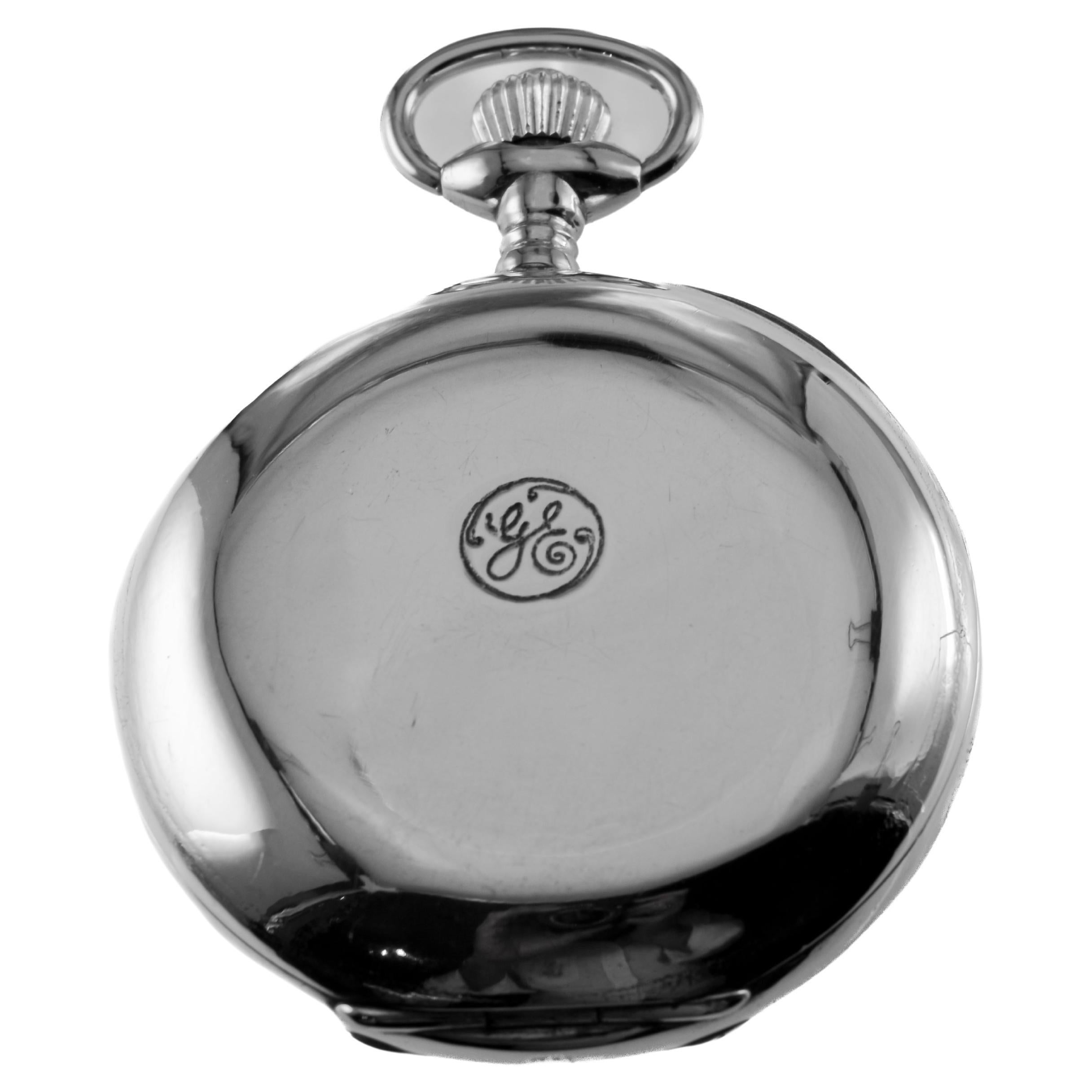 Omega Silver Pocket Chronograph for General Electric with Secret Signature 1912 For Sale 8