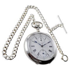 Omega Silver Pocket Chronograph for General Electric with Secret Signature 1912