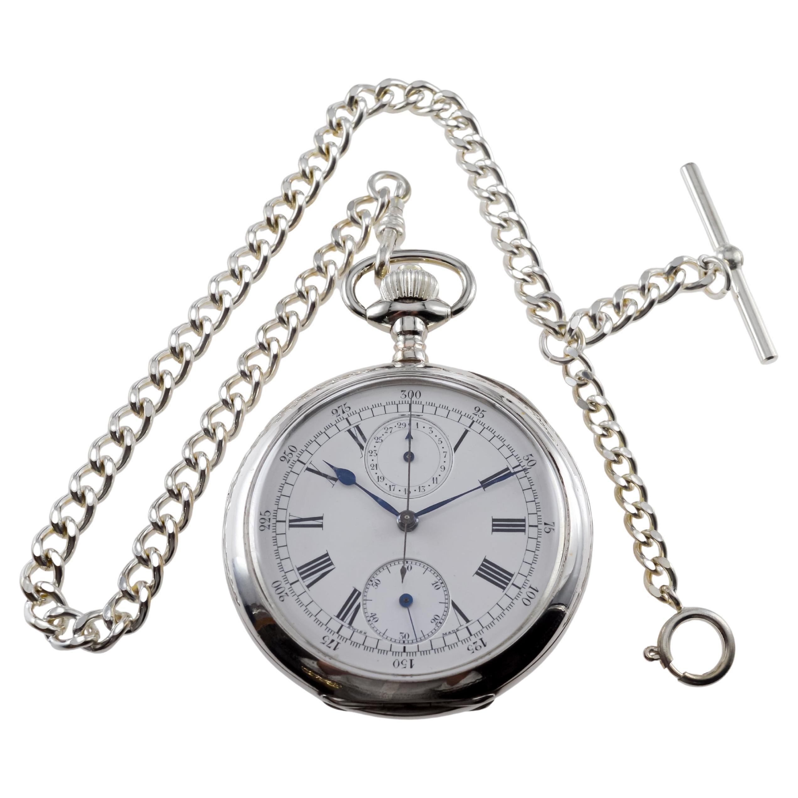 Cronógrafo de bolsillo Omega Silver para General Electric con firma secreta 1912
