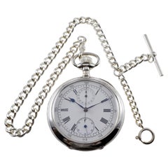 Omega Silber-Taschen-Chronograph für General Electric mit geheimer Signatur 1912