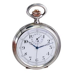 Omega Silver Single Button 15 Minute Register Pocket Watch, circa 1910