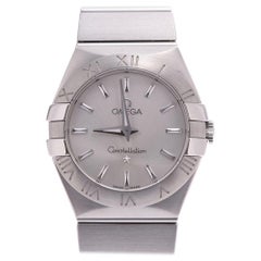 Used Omega Silver Stainless Steel Constellation 123.10 Women's Wristwatch 26 MM