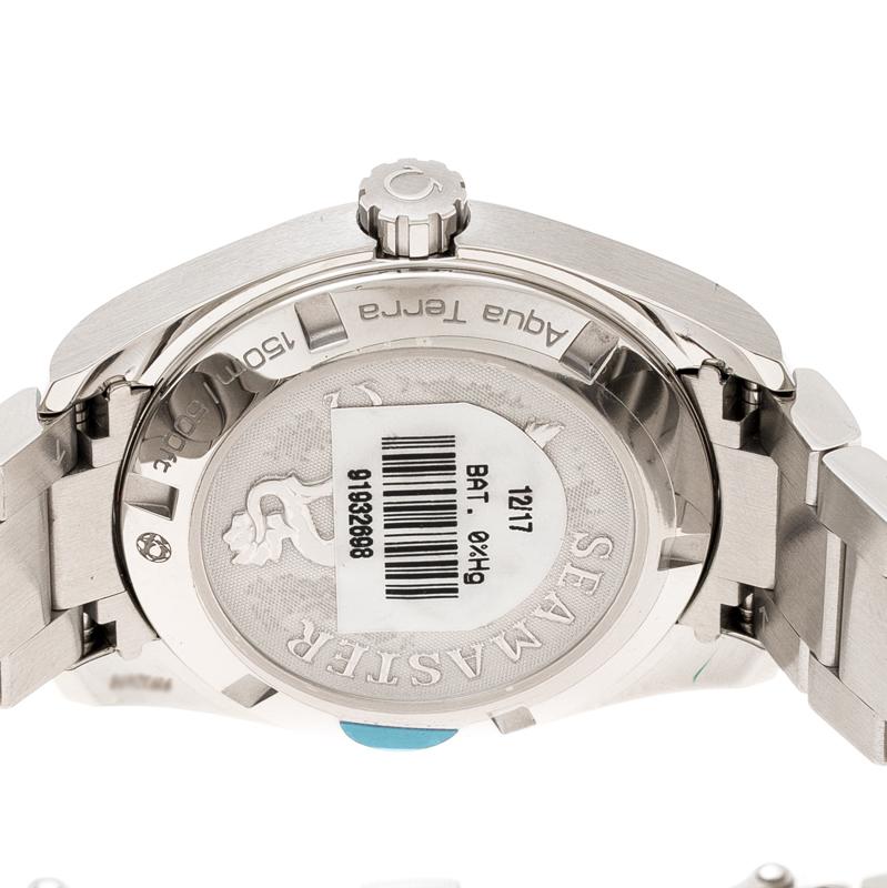 Omega Silver Stainless Steel Seamaster Aqua Terra Men's Wristwatch 38 mm 2