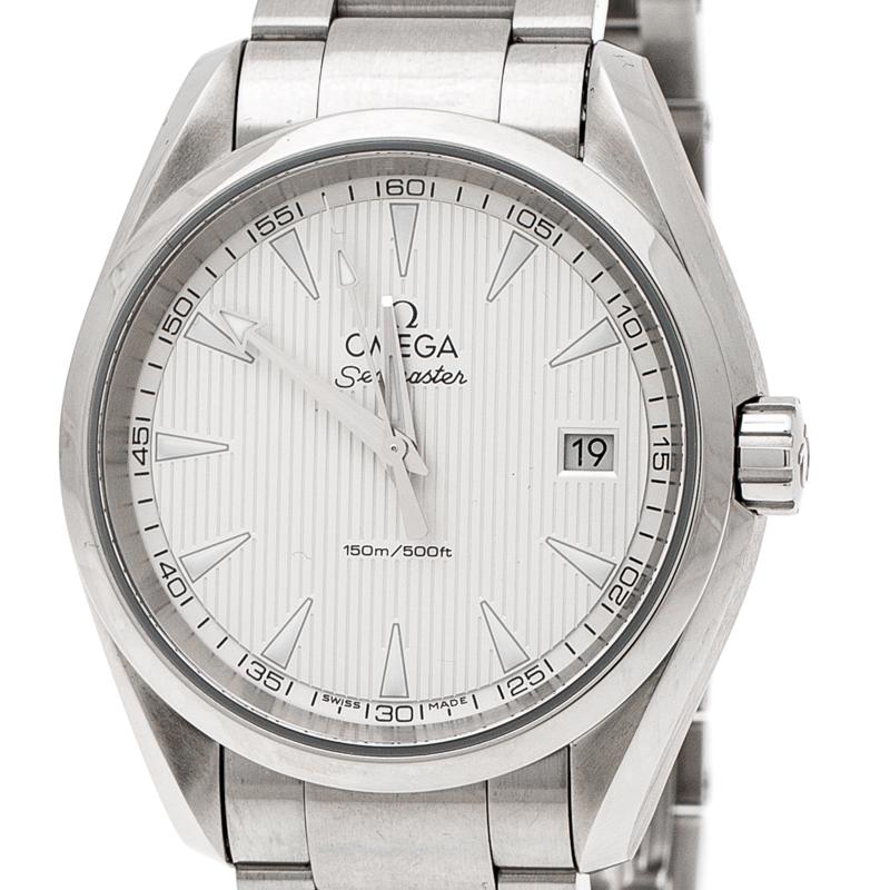 Omega Silver Stainless Steel Seamaster Aqua Terra Men's Wristwatch 38 mm 3
