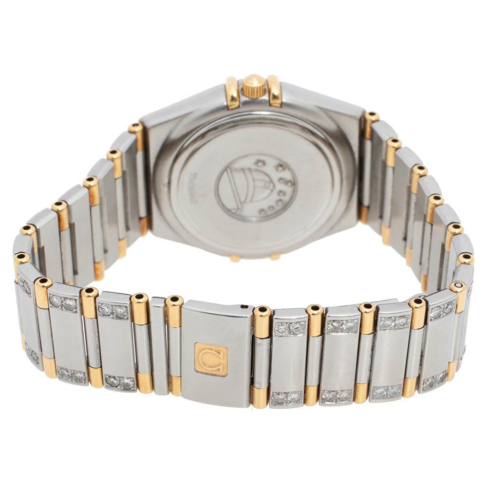 Omega Silver White 18K Gold Constellation 796.120 Women's Wristwatch 27.5 mm In Good Condition In Dubai, Al Qouz 2