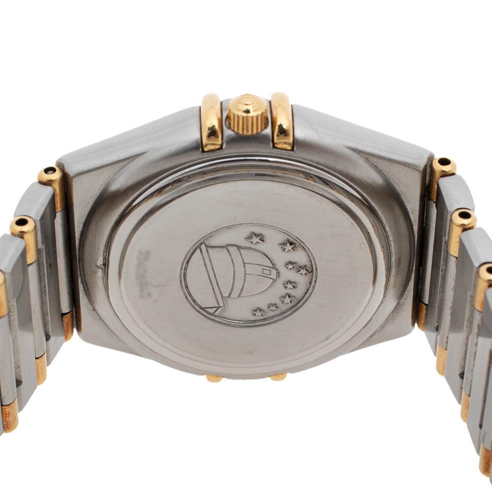 Omega Silver White 18K Gold Constellation 796.120 Women's Wristwatch 27.5 mm 1