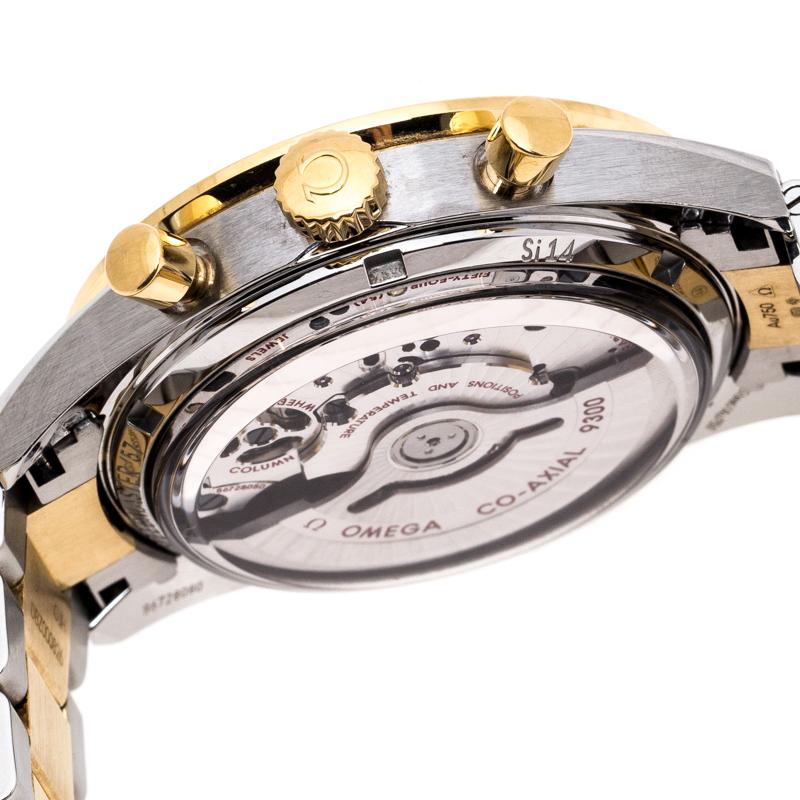 Contemporary Omega Silver White 18K Yellow Gold Speedmaster '57 Men's Wristwatch 41.50 mm