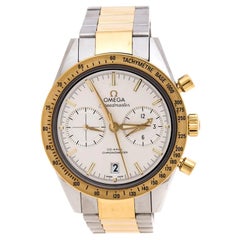 Omega Silver White 18K Yellow Gold Stainless Steel Men
s Wristwatch 41.50 mm