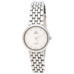 Omega Silver White Stainless Steel De Ville  Women's Wristwatch 23 mm