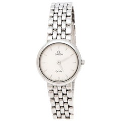 Omega Silver White Stainless Steel De Ville Women's Wristwatch 23 mm