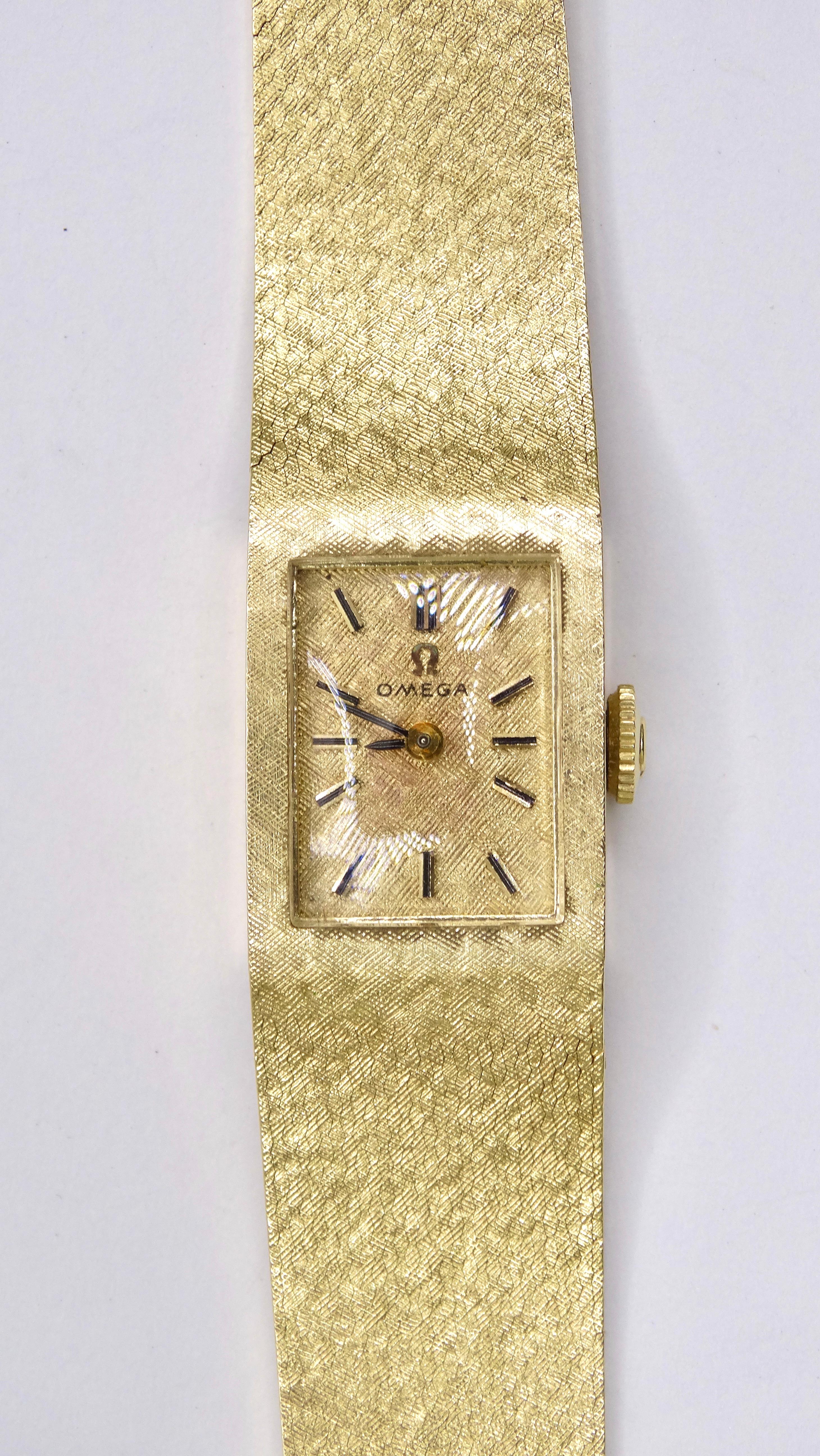 Omega Uhr aus massivem 14k Gold im Zustand „Hervorragend“ im Angebot in Scottsdale, AZ