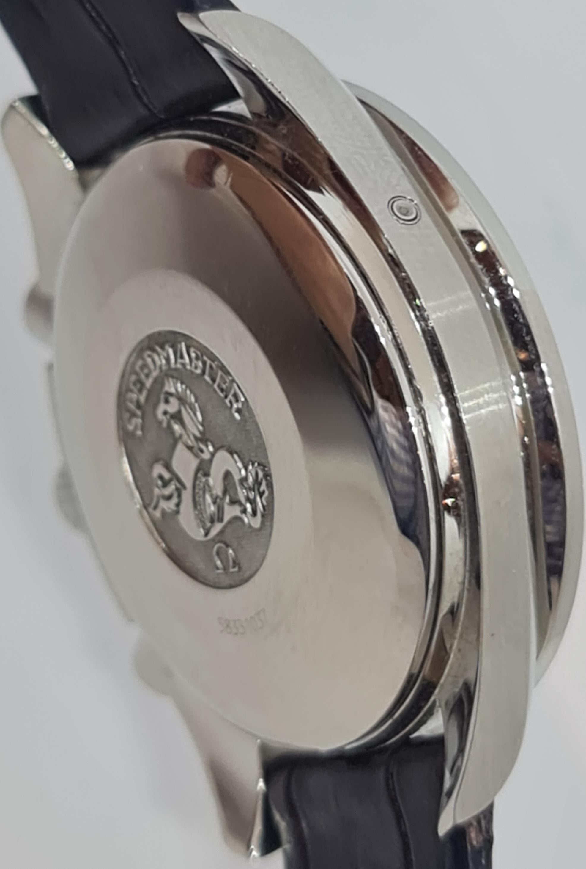Omega Speed Master Triple Date Automatik-Armbanduhr, Brown Strap im Angebot 7