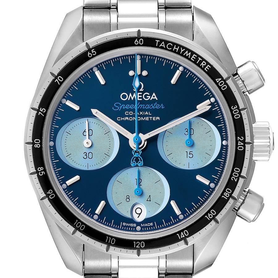 Omega Speedmaster 38 Orbis Blue Dial Mens Watch 324.30.38.50.03.002 Box Card For Sale