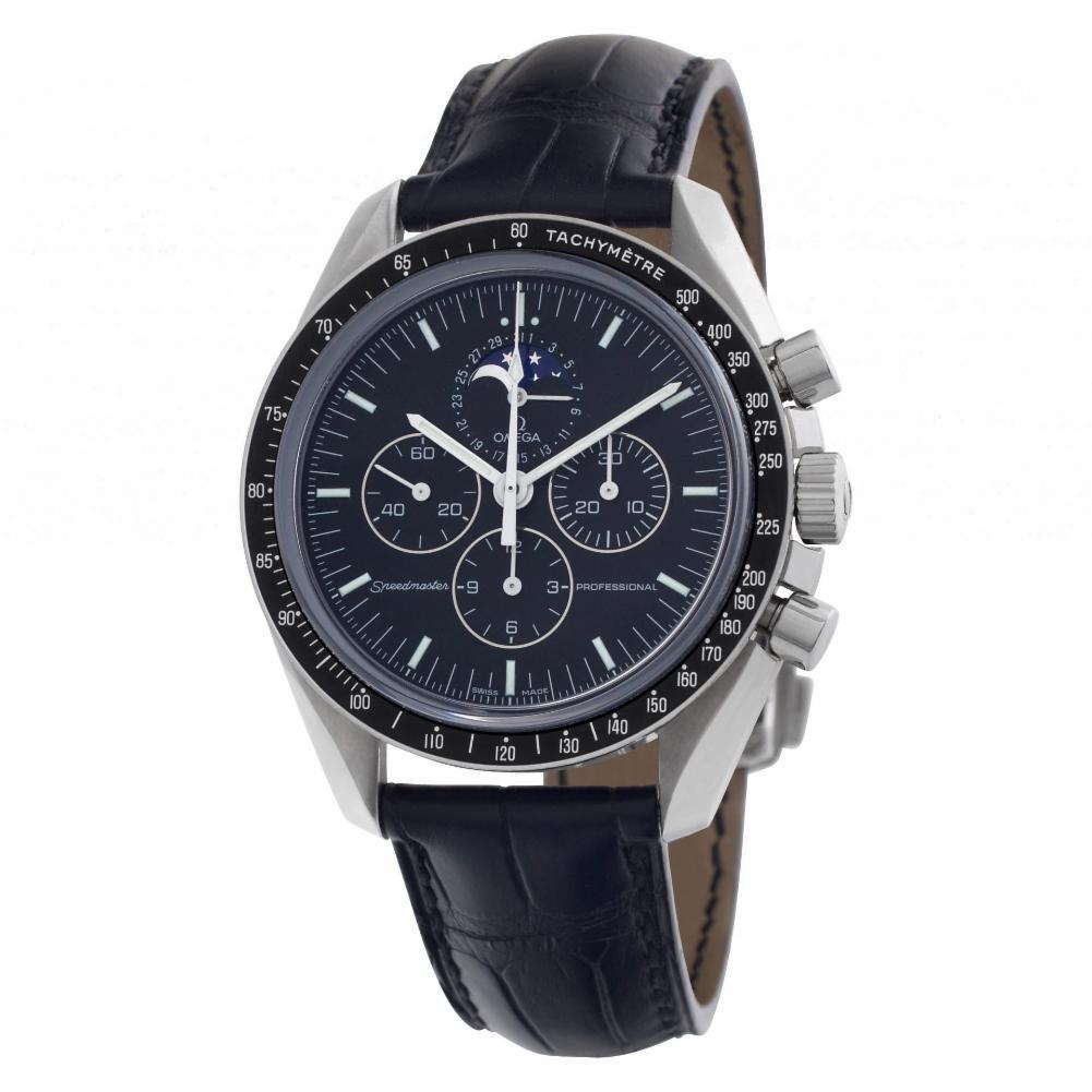 Omega Speedmaster 3876.50.31, schwarzes Zifferblatt, zertifiziert und Garantie im Zustand „Hervorragend“ in Miami, FL