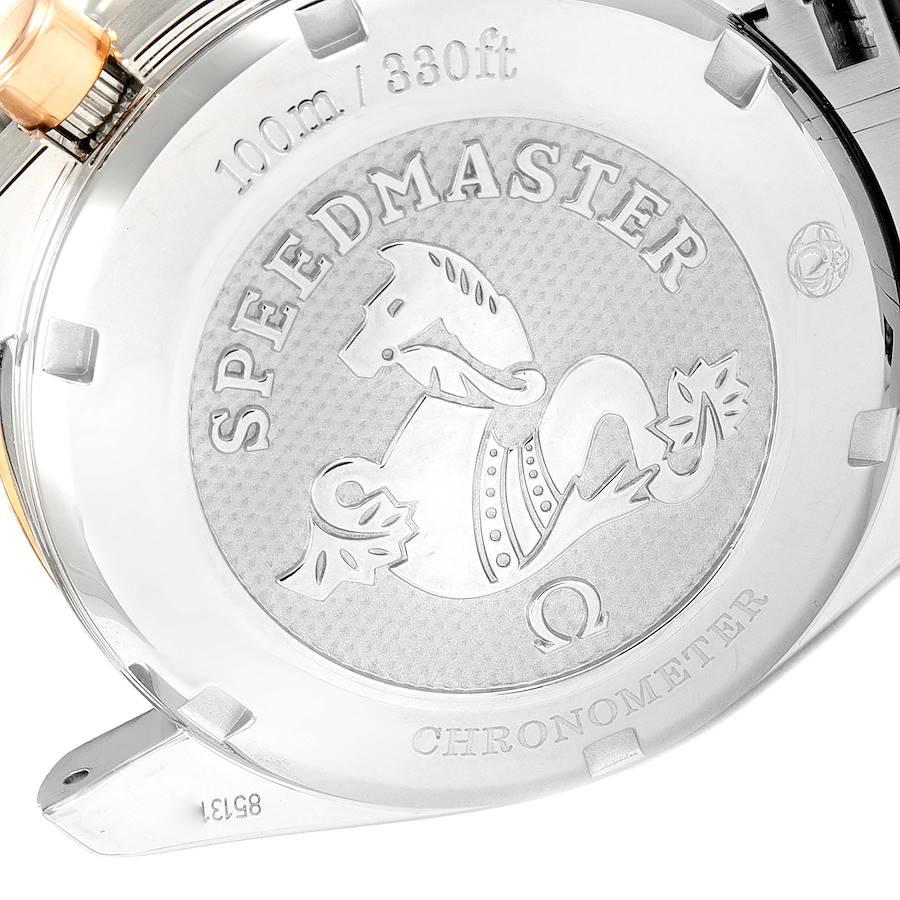 Omega Speedmaster Steel Rose Gold Diamond Watch 324.28.38.40.06.001 In Excellent Condition In Atlanta, GA