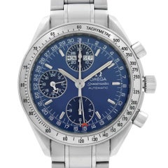 Omega Speedmaster Chrono Steel Blue Dial Mens Automatic Watch 3523.80.00
