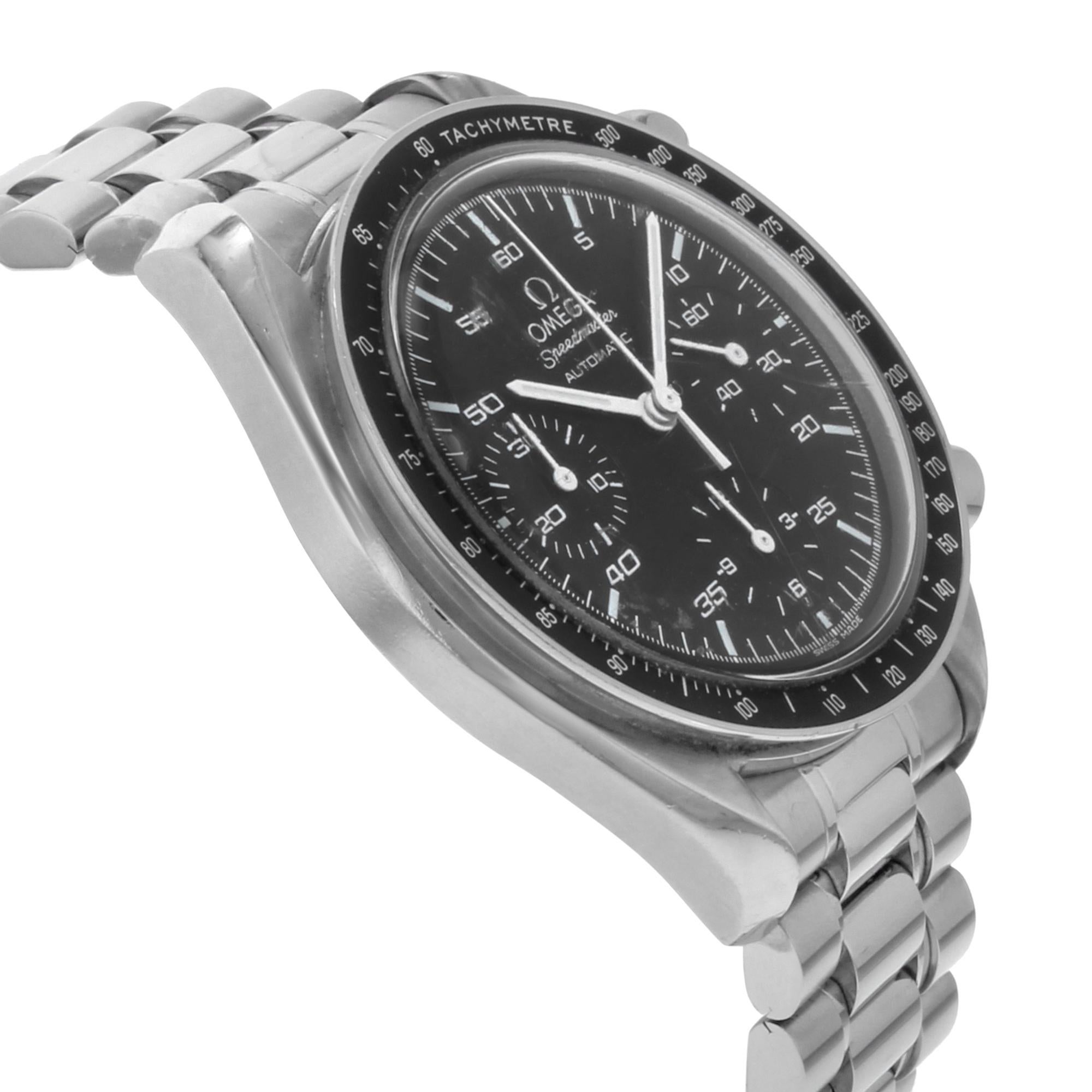 Omega Speedmaster Reduced Steel Black Dial Automatic Men's Watch 3510.50.00 In Good Condition In New York, NY