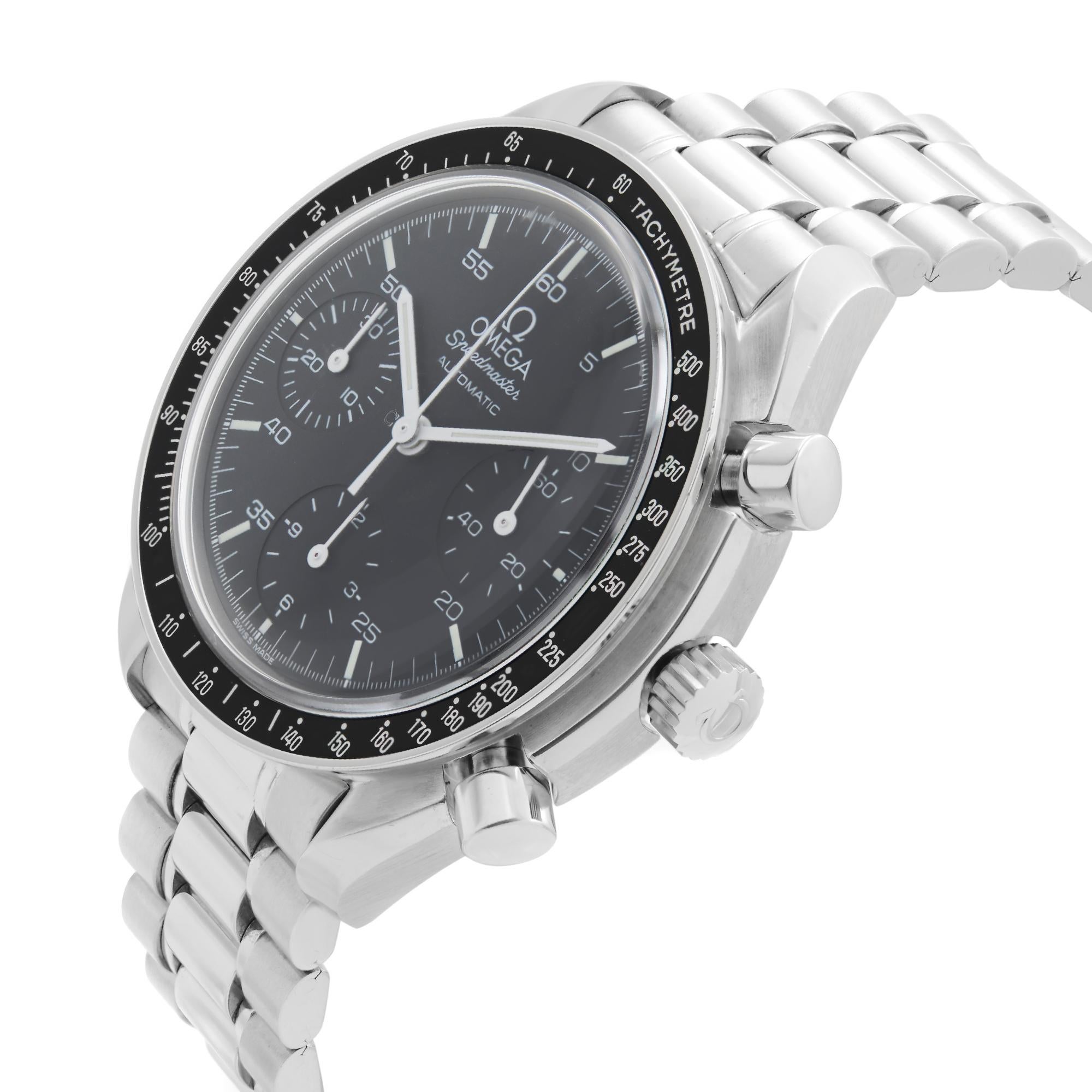 Omega Speedmaster 39mm Reduced Steel Black Dial Automatic Mens Watch 3510.50.00 In Good Condition In New York, NY