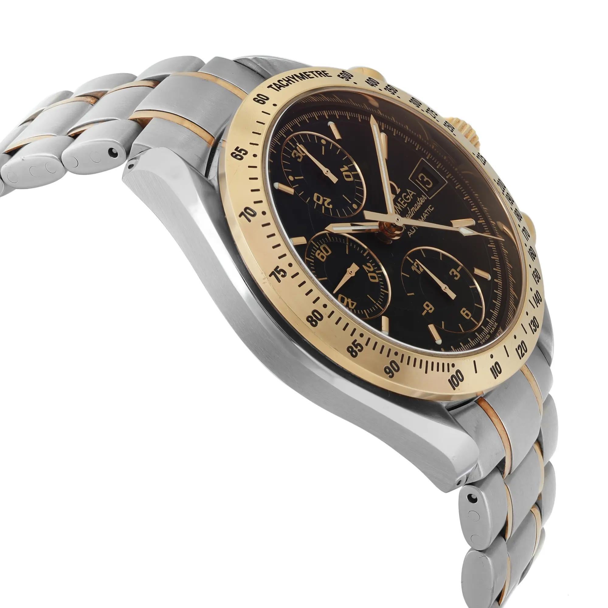 Omega Speedmaster 39mm Steel Yellow Gold Automatic Men Watch 3313.50.00 In Good Condition For Sale In New York, NY