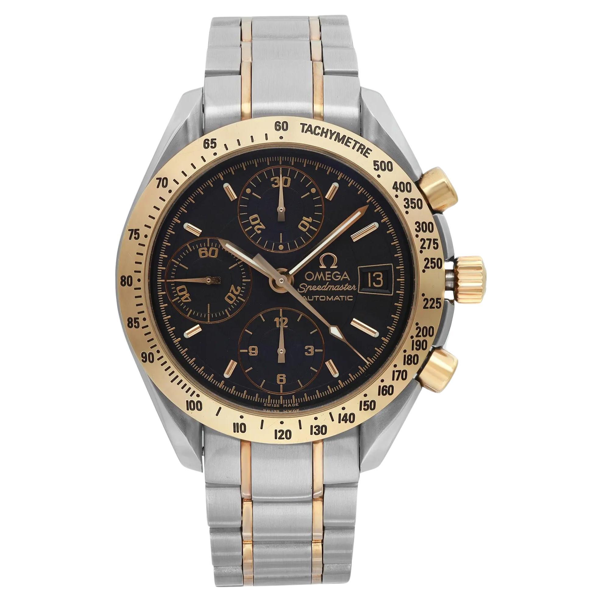 Omega Speedmaster 39mm Steel Yellow Gold Automatic Men Watch 3313.50.00 For Sale