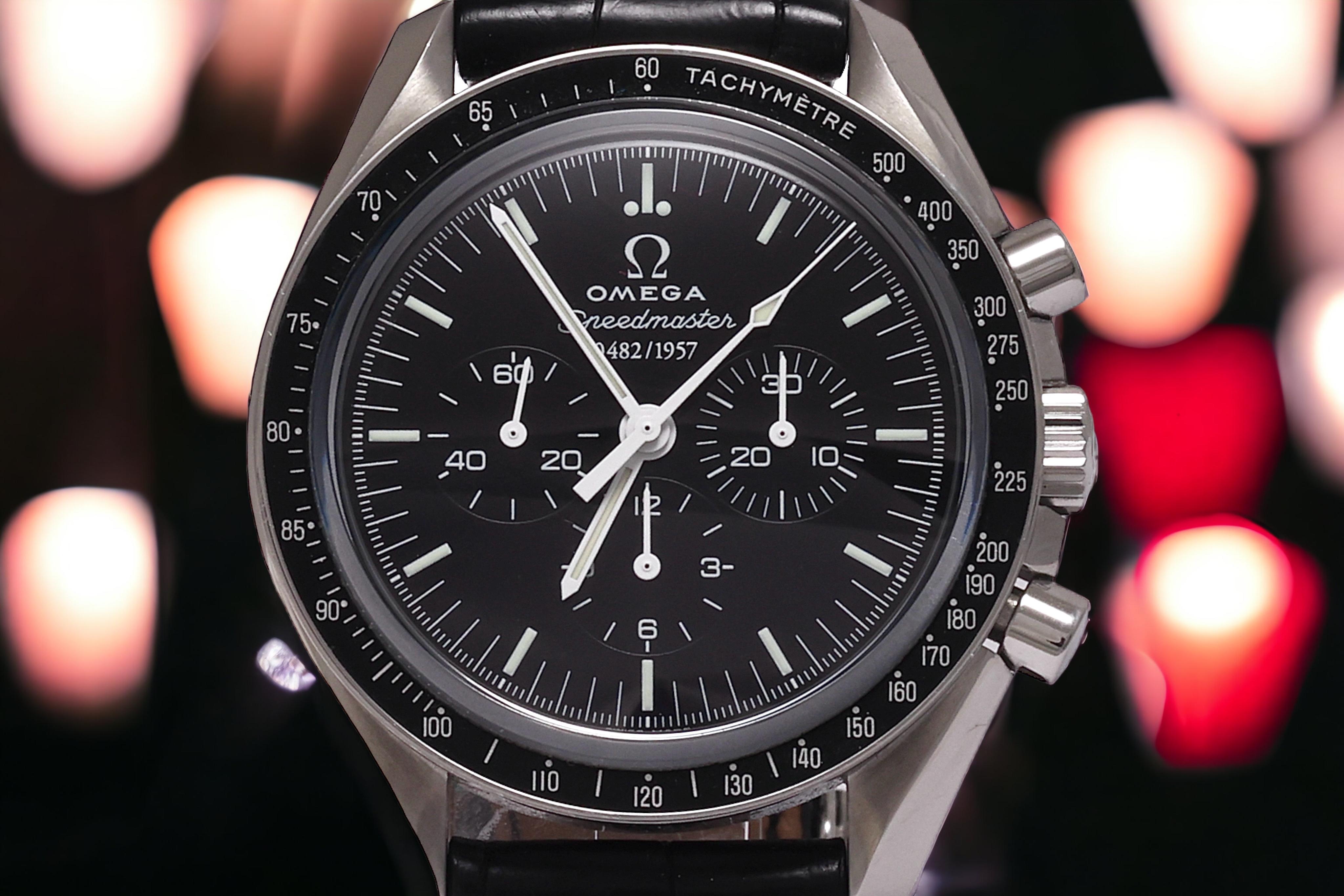 Omega Speedmaster 50th Anniversary Limited Edition Co Axial Chronograph Watch For Sale 5