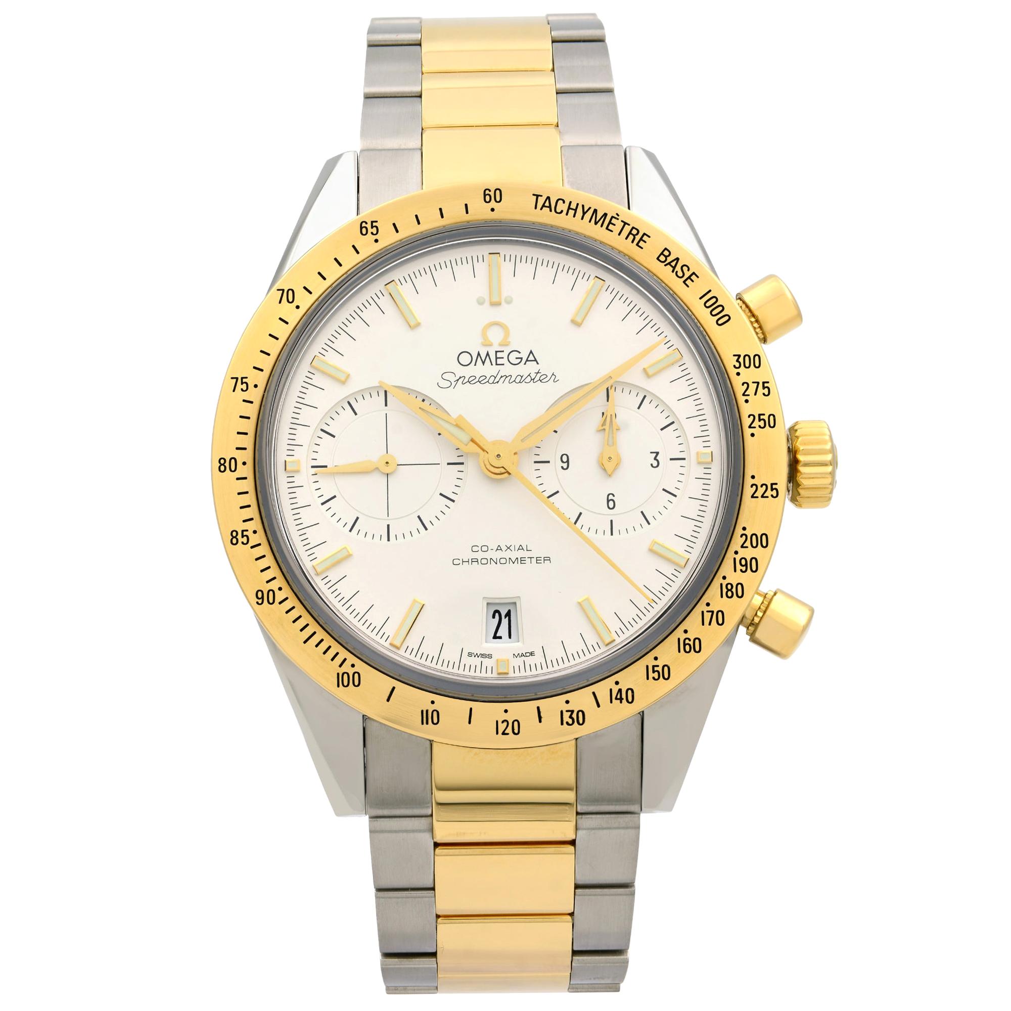 Omega Speedmaster 57 18 Karat Gold Steel White Dial Watch 331.20.42.51.02.001