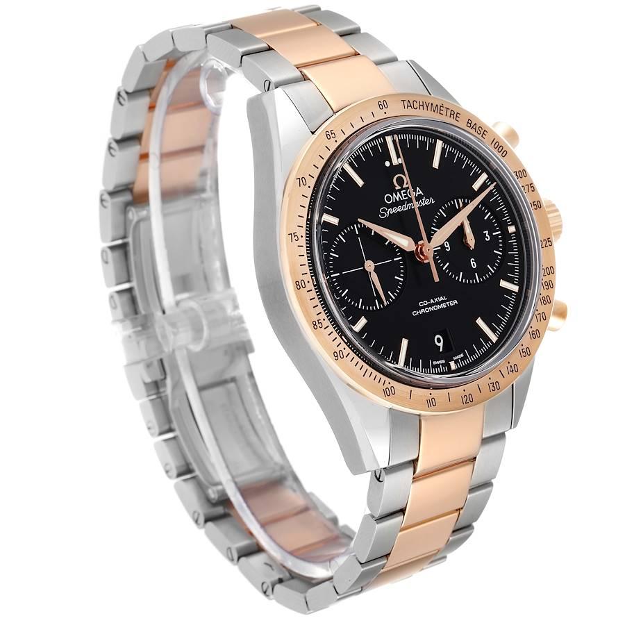 Omega Speedmaster 57 Steel Rose Gold Mens Watch 331.20.42.51.01.002 Box Card In Excellent Condition In Atlanta, GA