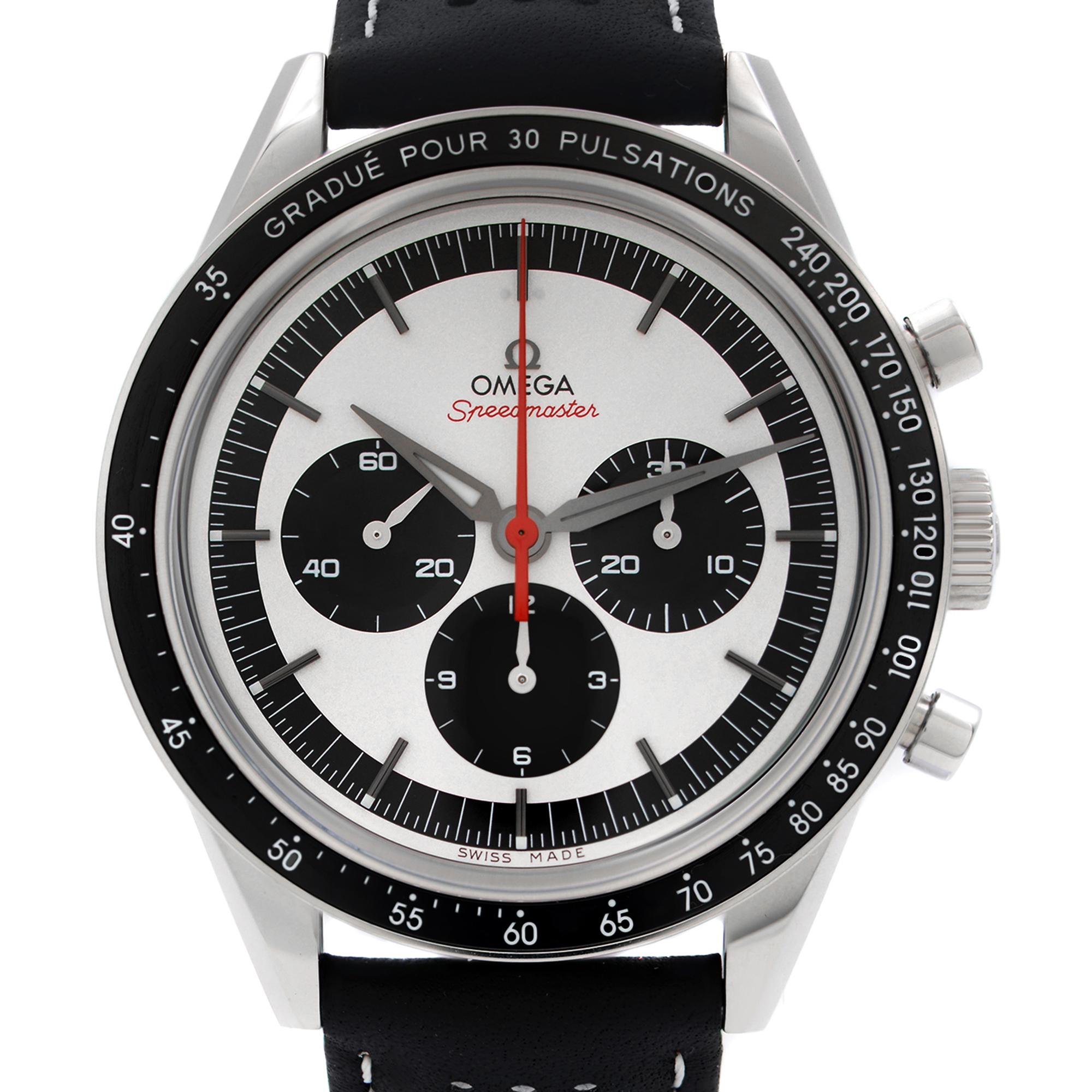 New Old Stock rare CK 2998 Limited Edition Display Model Omega Speedmaster Anniversary Series Chronograph Mens Watch. Original Box and Papers are Included. The Stainless Steel Case Features a Lightly Sand-Blasted Silvery Dial with a Black Minute