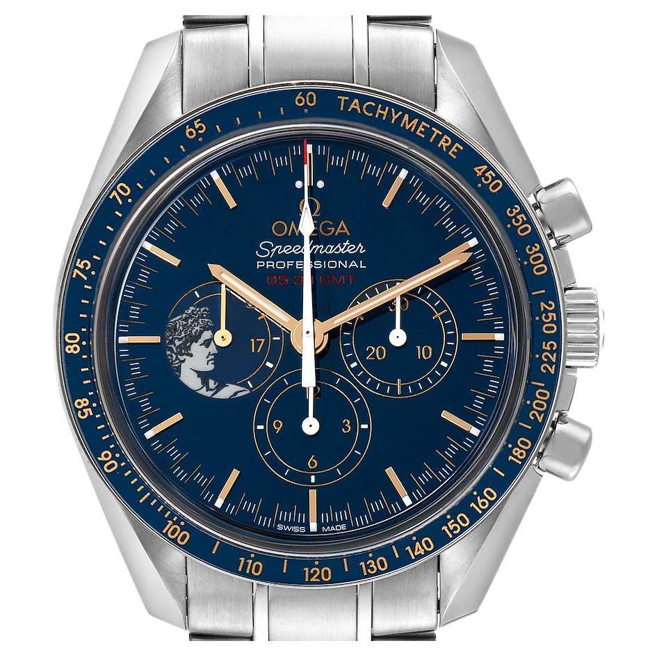 Omega Speedmaster Apollo 17 LE Blue Dial Moonwatch 311.30.42.30.03.001 Box Card