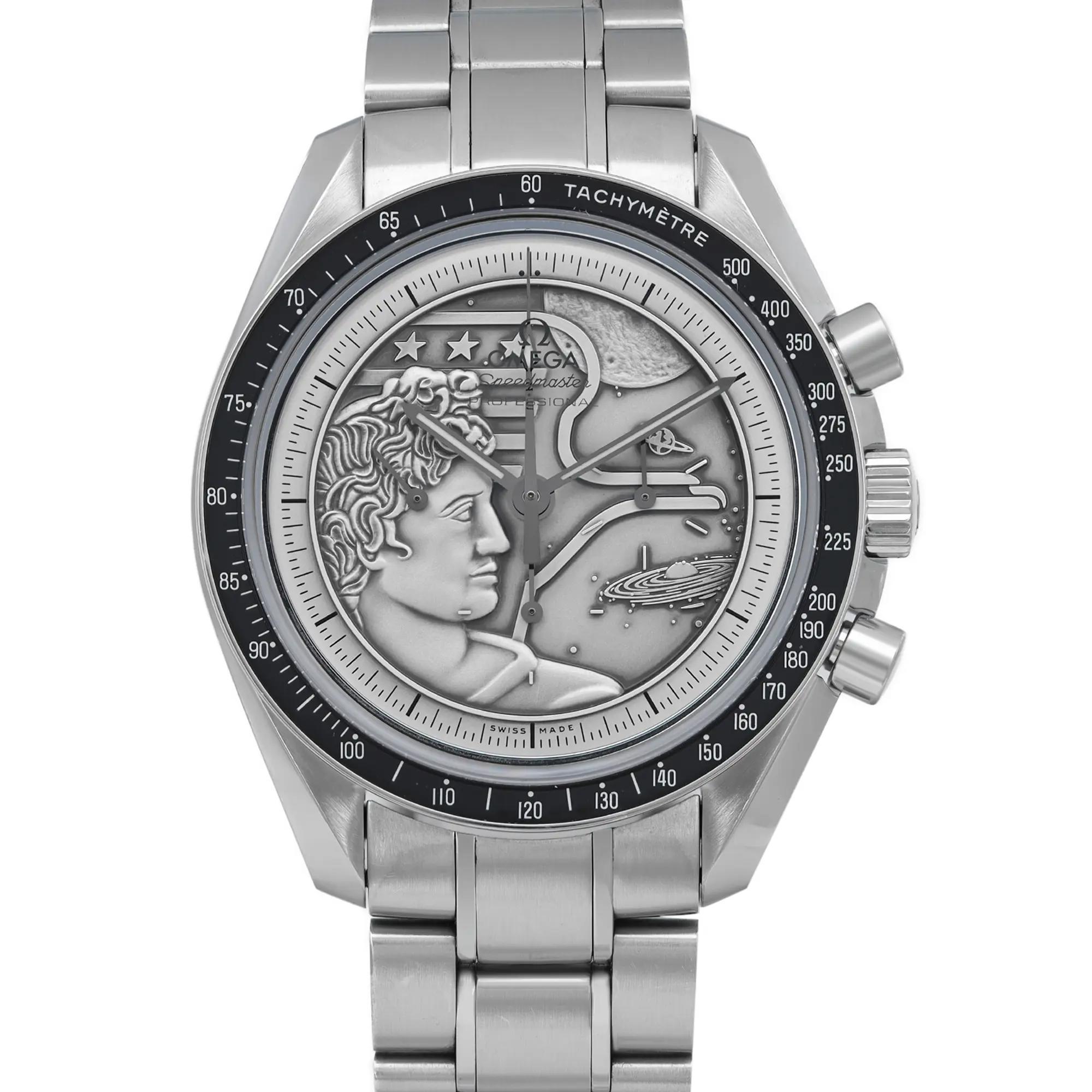 Pre-owned in mint condition. It comes with a 2016 card and an original box. Limited edition of 1972 pieces. 



General Information:
Brand: OMEGA
Type: Wristwatch
Department: Men
Model Number: 311.30.42.30.99.002
Model: Omega Speedmaster Apollo