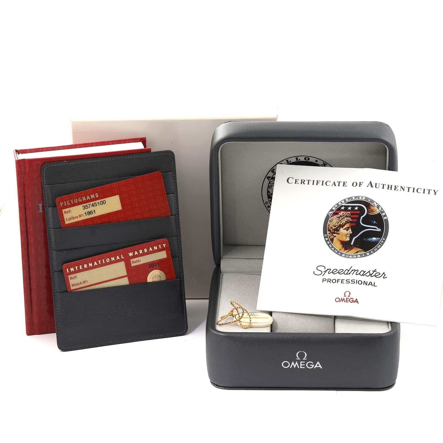 Omega Speedmaster Apollo XVII Limited Edition Mens Watch 3574.51.00 Box Card For Sale 2