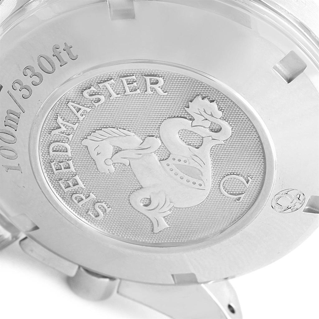 Men's Omega Speedmaster Black Red Dial Chronograph Steel Watch 3210.52.00 For Sale