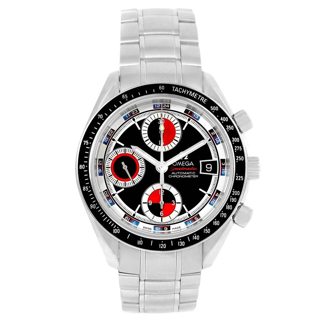 Omega Speedmaster Black White Red Casino Dial Men’s Watch 3210.52.00 For Sale 2