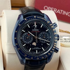 Omega Speedmaster Blue Ceramic AVENTURINE 304.93.44.52.03.002 Leather Box Paper