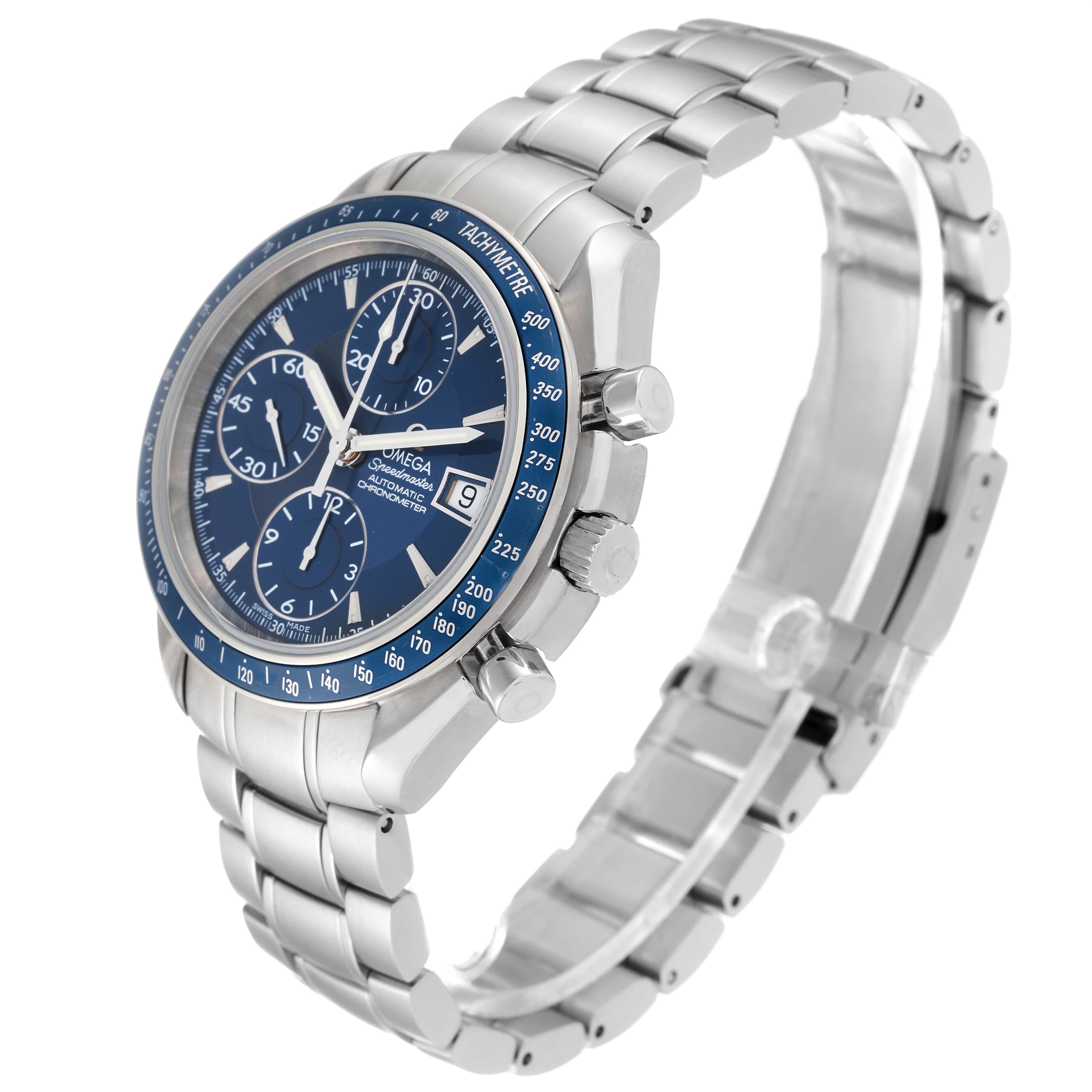 omega speedmaster chronograph blue dial