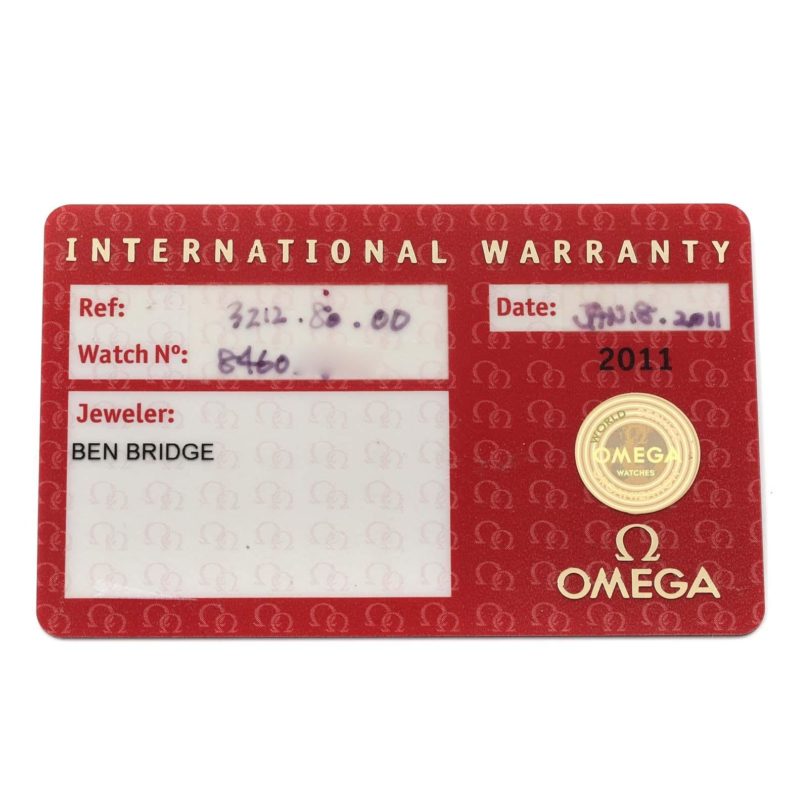 Omega Speedmaster Blue Dial Chronograph Steel Mens Watch 3212.80.00 Card 2