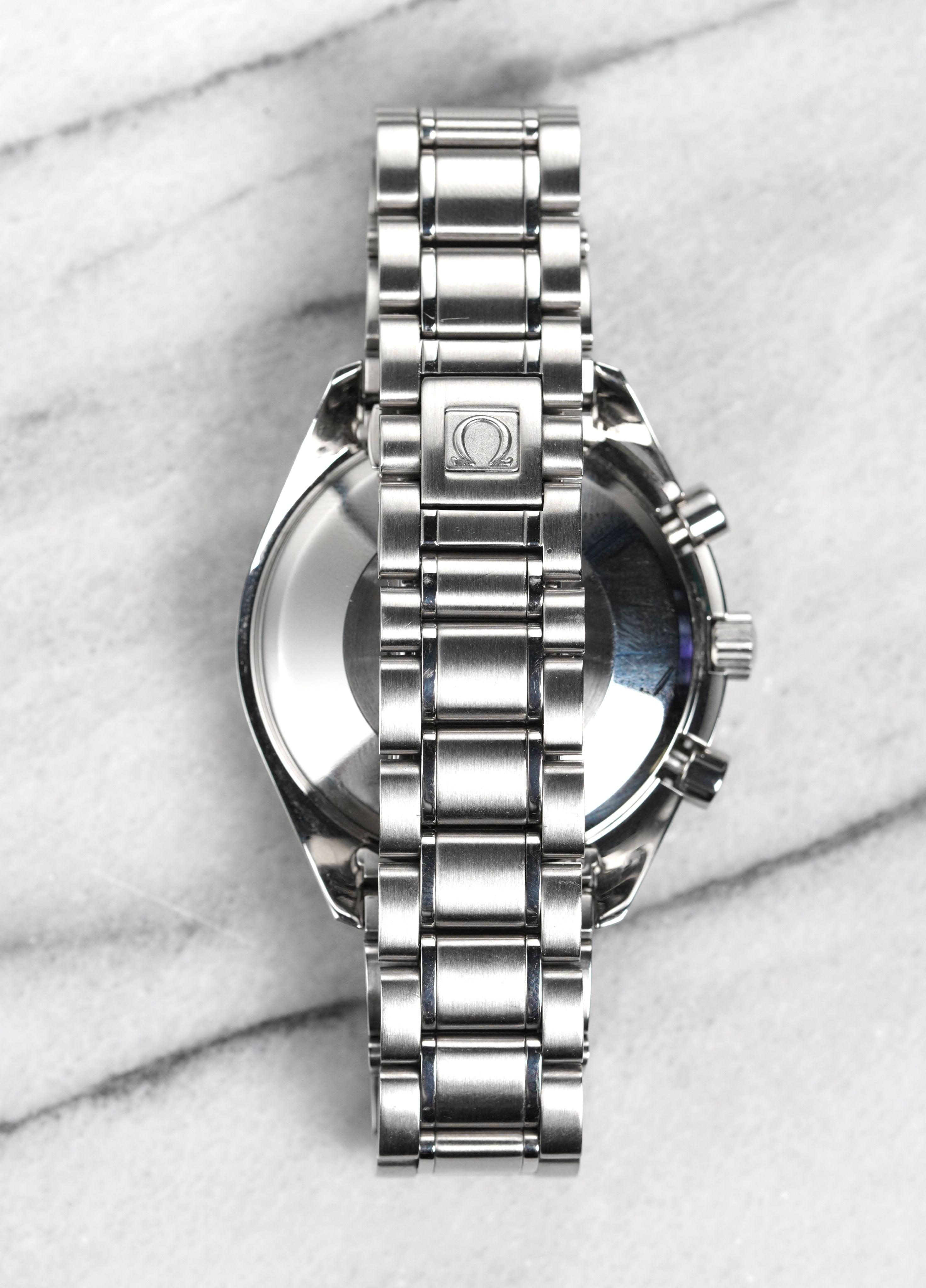 Women's or Men's Omega Speedmaster Blue Dial Watch in Steel, 1990-2000 For Sale