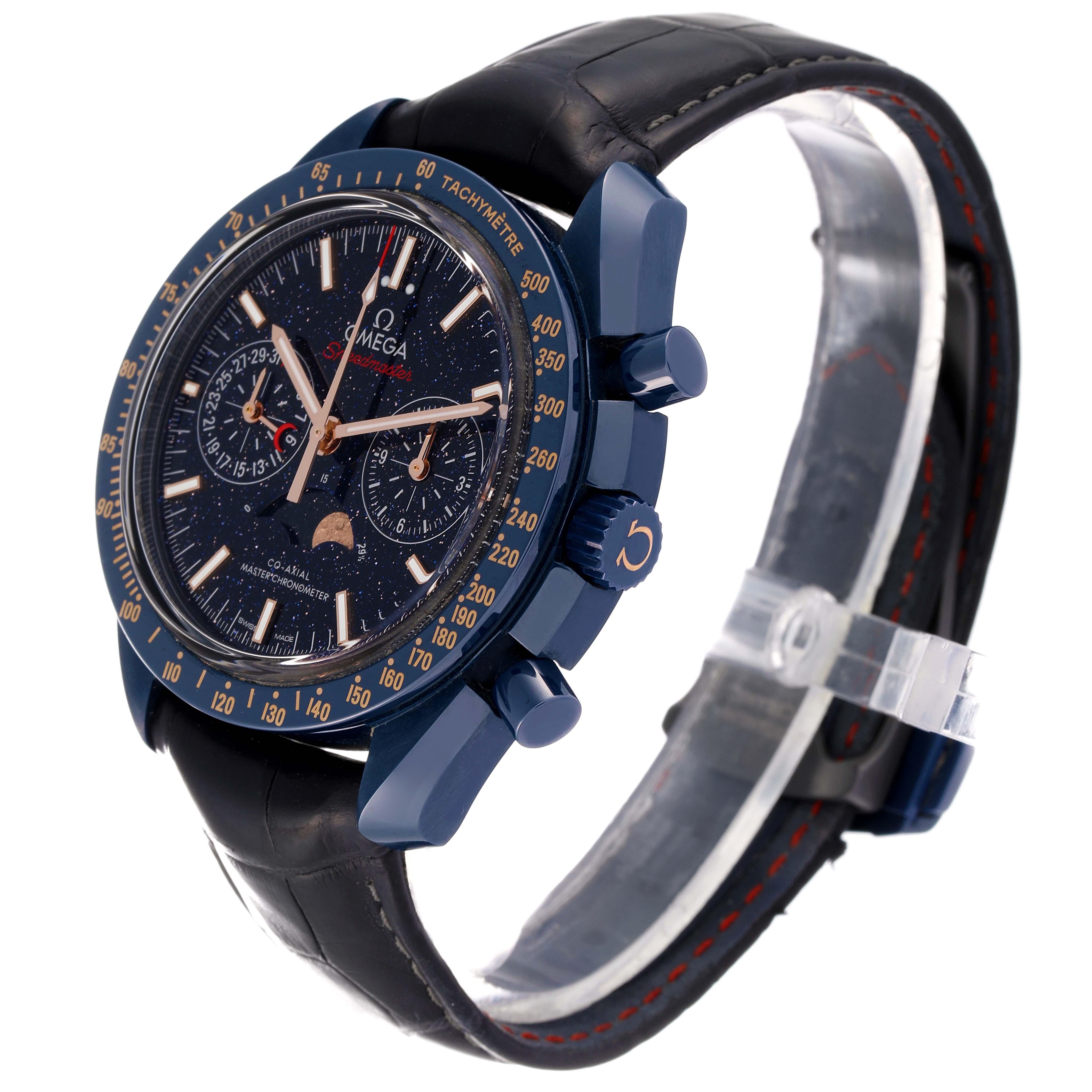 Omega Speedmaster Blue Side of the Moon Ceramic Mens Watch 304.93.44.52.03.002 For Sale 2