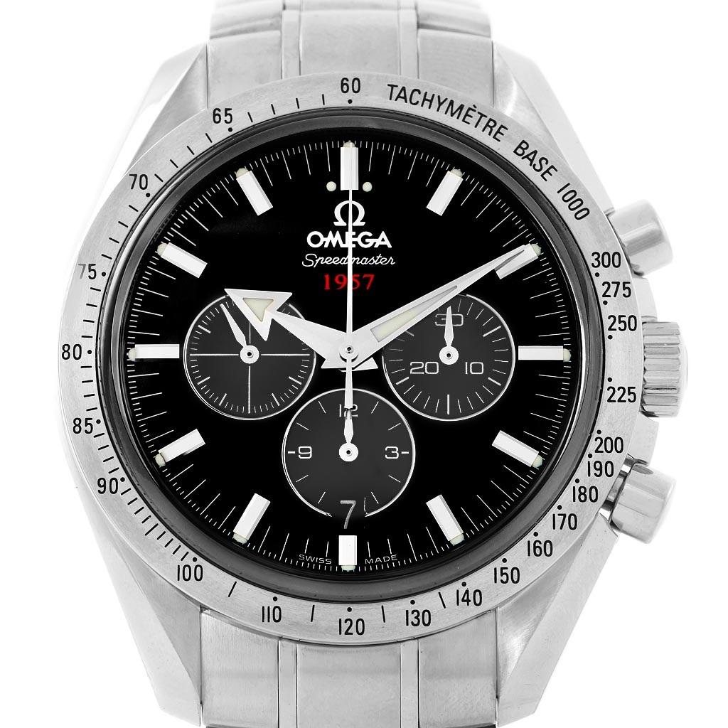 Omega Speedmaster Broad Arrow 1957 Watch 321.10.42.50.01.001. Automatic self-winding chronograph movement with column wheel mechanism and Co-Axial Escapement. Stainless steel round case 42.0 mm in diameter. Fixed stainless steel bezel with