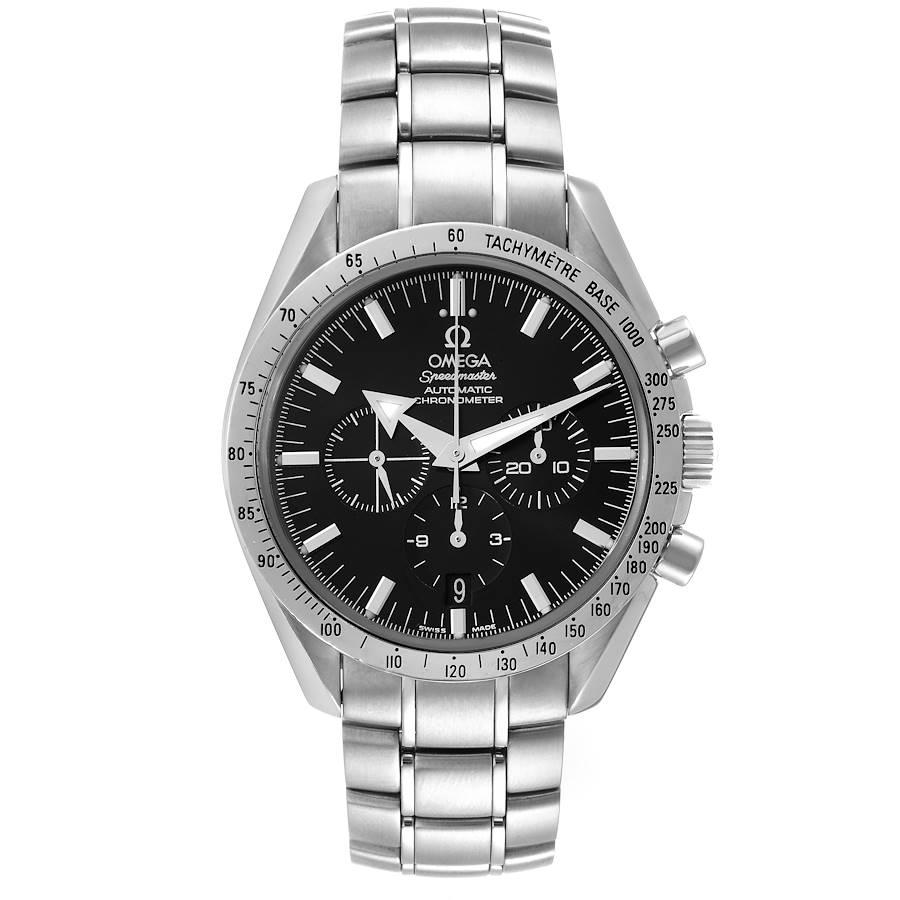 Omega Speedmaster Broad Arrow Cronografo Uomo Orologio 3551.50.00 Scatola. Movimento cronografo automatico a carica automatica certificato ufficialmente come cronometro. Calibro 3303. Meccanismo della ruota a colonna. Finitura rodiata. Onde di