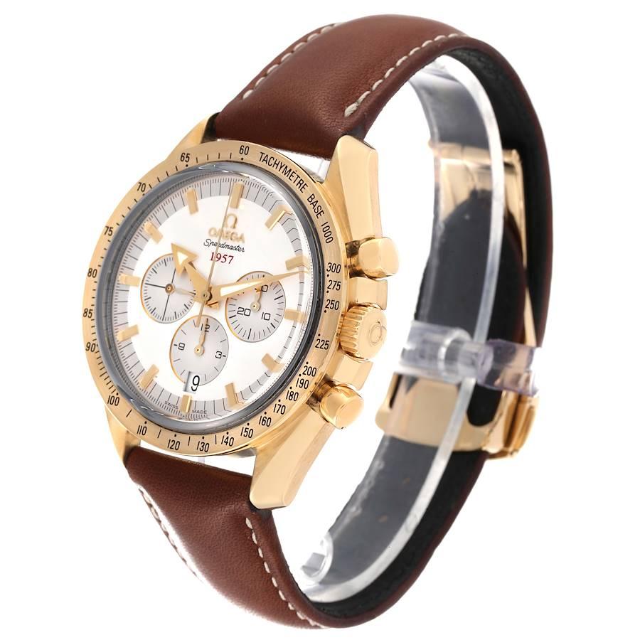 Omega Speedmaster Broad Arrow Gelbgold Uhr 321.53.42.50.02.001 Box-Karte im Zustand „Hervorragend“ im Angebot in Atlanta, GA
