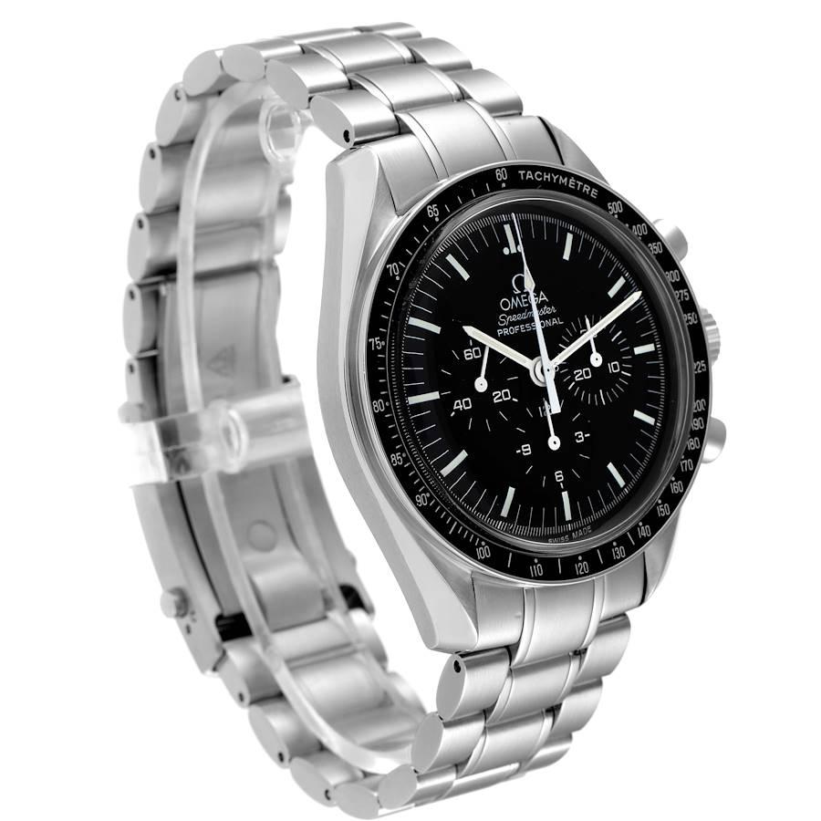 Omega Speedmaster Chronograph Black Dial Mens MoonWatch 3570.50.00 Card In Excellent Condition For Sale In Atlanta, GA